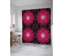 Штора (занавеска) для ванной JoyArty "Сияющие орнаменты" из сатена, 180х200 см с крючками, sc_36886