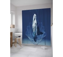Штора (занавеска) для ванной JoyArty "Волшебство русалки" из сатена, 180х200 см с крючками, sc_9101
