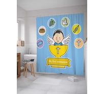 Штора (занавеска) для ванной JoyArty "Чаша причастия" из сатена, 180х200 см с крючками, sc_9606