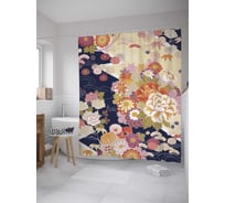 Штора (занавеска) для ванной JoyArty "Парение цветов" из сатена, 180х200 см с крючками, sc_32175
