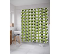 Штора (занавеска) для ванной JoyArty "Забавные панды" из сатена, 180х200 см с крючками, sc_71147