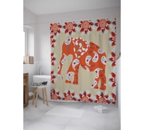 Штора (занавеска) для ванной JoyArty "Слон мираж" из сатена, 180х200 см с крючками, sc_8896