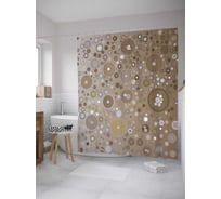 Штора (занавеска) для ванной JoyArty "Блики мыльных пузырей" из сатена, 180х200 см с крючками, sc_33533