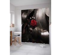 Штора (занавеска) для ванной JoyArty "Сердце рыцаря" из сатена, 180х200 см с крючками, sc_9483