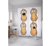 Штора (занавеска) для ванной JoyArty "Смешные орешки" из сатена, 180х200 см с крючками, sc_6831