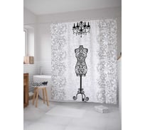 Штора (занавеска) для ванной JoyArty "Женственный бюст" из сатена, 180х200 см с крючками, sc_4004