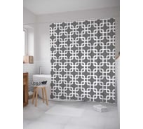 Штора (занавеска) для ванной JoyArty "Прочная сетка" из сатена, 180х200 см с крючками, sc_4684