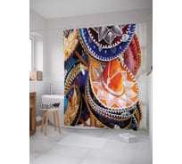 Штора (занавеска) для ванной JoyArty "Коллекция сомбреро" из сатена, 180х200 см с крючками, sc_6548