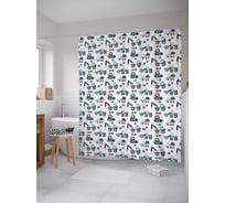 Штора (занавеска) для ванной JoyArty "Забавные Экскаваторы" из сатена, 180х200 см с крючками, sc_71079