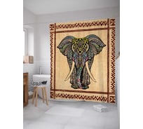 Штора (занавеска) для ванной JoyArty "Слон из грез" из сатена, 180х200 см с крючками, sc_6844