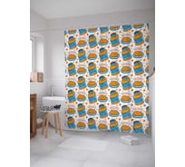 Штора (занавеска) для ванной JoyArty "Арахисовое масло" из сатена, 180х200 см с крючками, sc_6829
