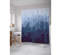Штора (занавеска) для ванной JoyArty "Снежная хмурость" из сатена, 180х200 см с крючками, sc_6729