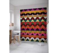 Штора (занавеска) для ванной JoyArty "Зигзаги с видения" из сатена, 180х200 см с крючками, sc_4337