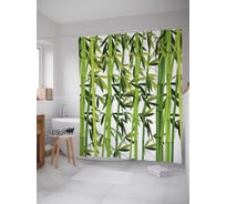Штора (занавеска) для ванной JoyArty "Бамбуковые сады" из сатена, 180х200 см с крючками, sc_6866