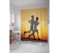 Штора (занавеска) для ванной JoyArty "Звездная пробежка" из сатена, 180х200 см с крючками, sc_7281