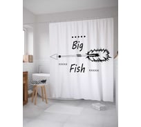 Штора (занавеска) для ванной JoyArty "Стрела и надпись" из сатена, 180х200 см с крючками, sc_4673