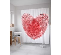 Штора (занавеска) для ванной JoyArty "Отпечатки пальцев в виде сердца" из сатена, 180х200 см с крючками, sc_4296