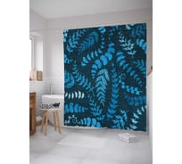 Штора (занавеска) для ванной JoyArty "Цветочный отпечаток" из сатена, 180х200 см с крючками, sc_35053