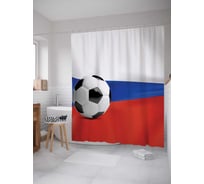 Штора (занавеска) для ванной JoyArty "Футбольная Россия" из сатена, 180х200 см sc_378851