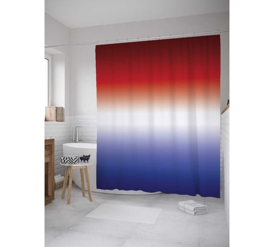 Штора (занавеска) для ванной JoyArty "Поверхность с градиентом" из сатена, 180х200 см с крючками, sc_8603 1