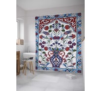 Штора (занавеска) для ванной JoyArty "Пышная ваза" из сатена, 180х200 см с крючками, sc_8350