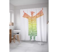 Штора (занавеска) для ванной JoyArty "Счастливый выпускник" из сатена, 180х200 см с крючками, sc_4509