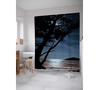 Штора (занавеска) для ванной JoyArty "Лунные мысли" из сатена, 180х200 см с крючками, sc_3531