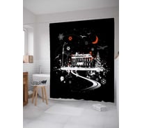 Штора (занавеска) для ванной JoyArty "Снежная ночь" из сатена, 180х200 см с крючками, sc_6722