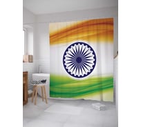 Штора (занавеска) для ванной JoyArty "Флаг Индии" из сатена, 180х200 см с крючками, sc_7279