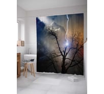 Штора (занавеска) для ванной JoyArty "Природный громоотвод" из сатена, 180х200 см с крючками, sc_6487