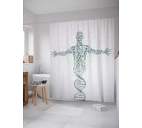 Штора (занавеска) для ванной JoyArty "ДНК человека" из сатена, 180х200 см с крючками, sc_7134
