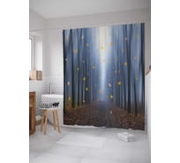 Штора (занавеска) для ванной JoyArty "Лес судьбы" из сатена, 180х200 см с крючками, sc_6512