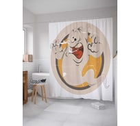 Штора (занавеска) для ванной JoyArty "Чудный призрак" из сатена, 180х200 см с крючками, sc_4804