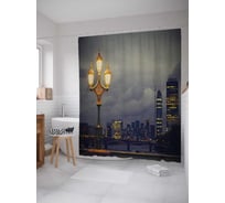 Штора (занавеска) для ванной JoyArty "Фонарь ночного города" из сатена, 180х200 см с крючками, sc_38818