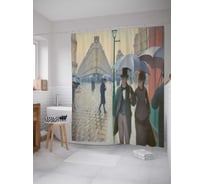 Штора (занавеска) для ванной JoyArty "Горожане под дождем" из сатена, 180х200 см с крючками, sc_4888