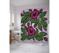 Штора (занавеска) для ванной JoyArty "Распустившиеся бутоны" из сатена, 180х200 см с крючками, sc_72790