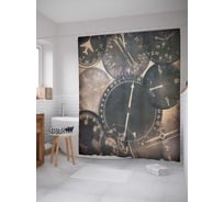 Штора (занавеска) для ванной JoyArty "Приборы для пилота" из сатена, 180х200 см с крючками, sc_5512