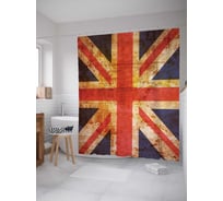 Штора (занавеска) для ванной JoyArty "Британский флаг" из сатена, 180х200 см с крючками, sc_3753