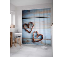 Штора (занавеска) для ванной JoyArty "Два сердца" из сатена, 180х200 см с крючками, sc_92009