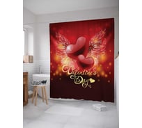 Штора (занавеска) для ванной JoyArty "День Святого Валентина" из сатена, 180х200 см с крючками, sc_91938