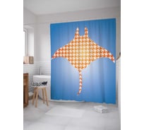 Штора (занавеска) для ванной JoyArty "Узорчатый скат" из сатена, 180х200 см с крючками, sc_5404