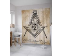 Штора (занавеска) для ванной JoyArty "Благослови и держи" из сатена, 180х200 см с крючками, sc_7837