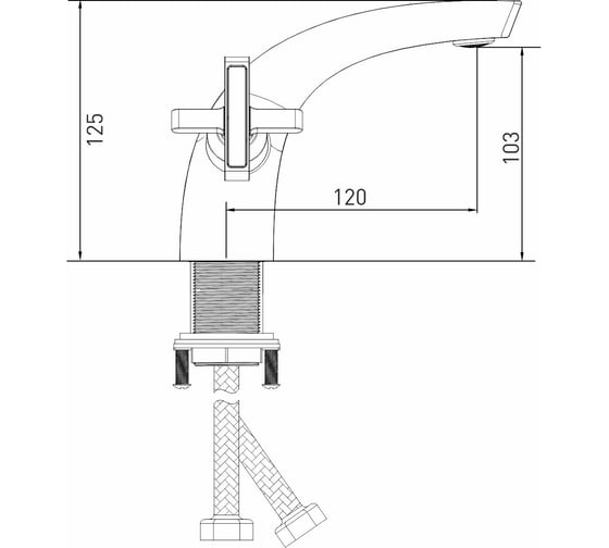 Смеситель для умывальника MIXLINE 1/2 кер. ML38-04 Graphite ГРАФИТ 553896
