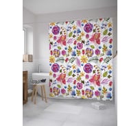 Штора (занавеска) для ванной JoyArty "Полевая радость" из сатена, 180х200 см с крючками, sc_9123