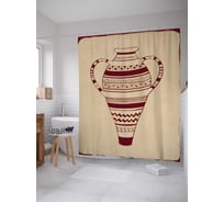 Штора (занавеска) для ванной JoyArty "Кувшин с полосками" из сатена, 180х200 см с крючками, sc_4896