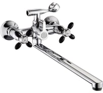 Смеситель для ванны Gota Rocio Oliva с 2-мя рукоятками, с изливом L-40 см. с цв.руч. черный G334942 1/10 334942-GOTA