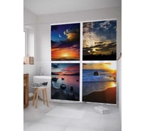 Штора (занавеска) для ванной JoyArty "Морские фантазии" из сатена, 180х200 см с крючками, sc_7774