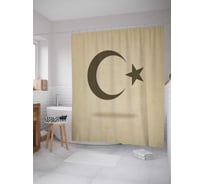 Штора (занавеска) для ванной JoyArty "Луна и звезда" из сатена, 180х200 см с крючками, sc_5944