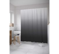 Штора (занавеска) для ванной JoyArty "Серый градиент" из сатена, 180х200 см с крючками, sc_8606