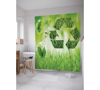 Штора (занавеска) для ванной JoyArty "Природный круговорот" из сатена, 180х200 см с крючками, sc_7318